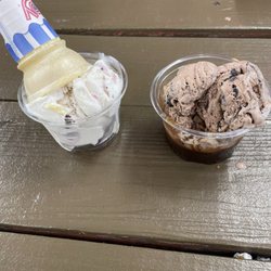 Raspberry and chocolate ice cream