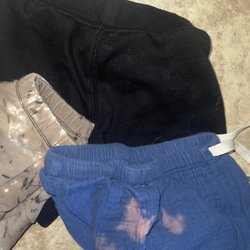 Chandler/Gilbert Family YMCA - Just a few of the clothes that have been ruined from bleach on the changing tables - Never compensated for anything!