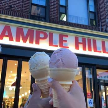 Ample Hills Creamery - Snap, Mallow, Pop (Left) & Strawberry and Creme (Right) both in wafer cones! - Ice Cream & Frozen Yogurt Near Me - Astoria, New York Ample Hills Creamery - Snap, Mallow, Pop (Left) & Strawberry and Creme (Right) both in wafer cones! - Ice Cream & Frozen Yogurt Near Me - Astoria, New York