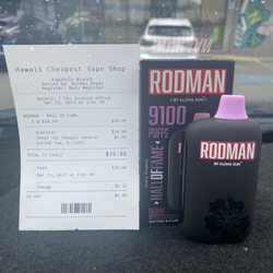 Hawaii Cheapest Vape Shop - Kapahulu - Rodman - grape flavor. Good, bold and long lasting flavor. Worth it. Cheaper than other brands, better flavor and lasts longer.