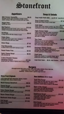 Menu photo 5 Stone Front Tavern Salem, OR