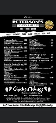 Menu photo 2 Peterson's Tavern Binghamton, NY Menu photo 2 Peterson's Tavern Binghamton, NY