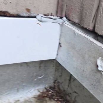 Prestige Roofing & Construction - One of many gaps like this -- industry standard calls for metal flashing, but this $53,700 roof got sloppy caulk instead - Roofing Near Me - Lodi, New Jersey Prestige Roofing & Construction - One of many gaps like this -- industry standard calls for metal flashing, but this $53,700 roof got sloppy caulk instead - Roofing Near Me - Lodi, New Jersey