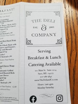 Menu photo 3 The Deli & Company Saco, ME Menu photo 3 The Deli & Company Saco, ME