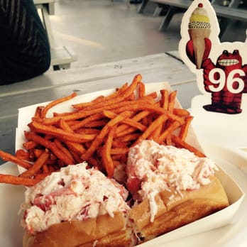 The Beach Plum - 8 oz. Lobster Roll with a side of sweet potato fries. - Ice Cream & Frozen Yogurt Near Me - North Hampton, New Hampshire