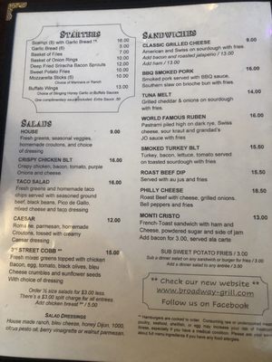 Menu photo 1 Broadway Grill Veneta, OR