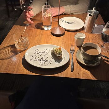 Vida - My birthday plate and coffee - New American Near Me - Indianapolis, Indiana