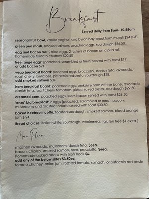 Menu photo 2 Cafe Enzo Pokolbin, NSW Menu photo 2 Cafe Enzo Pokolbin, NSW