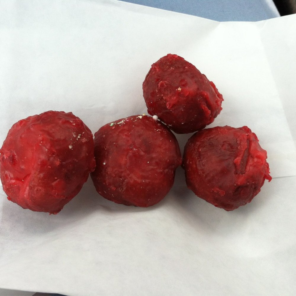 Doughboys Donuts - All out of cherry donuts today so I settled for cherry holes..still delicious! - Donuts Near Me - Rockford, Illinois