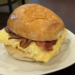 Cafe on Main - My cousins loved their breakfast sandwiches. The egg was super fluffy and the bacon was really crispy.