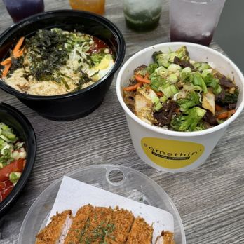 Somethin Irvine - Pork katsu / Spicy chewy cold noodles / Bulgogi rice bowl / Sparkling sodas - Korean Near Me - Irvine, California Somethin Irvine - Pork katsu / Spicy chewy cold noodles / Bulgogi rice bowl / Sparkling sodas - Korean Near Me - Irvine, California