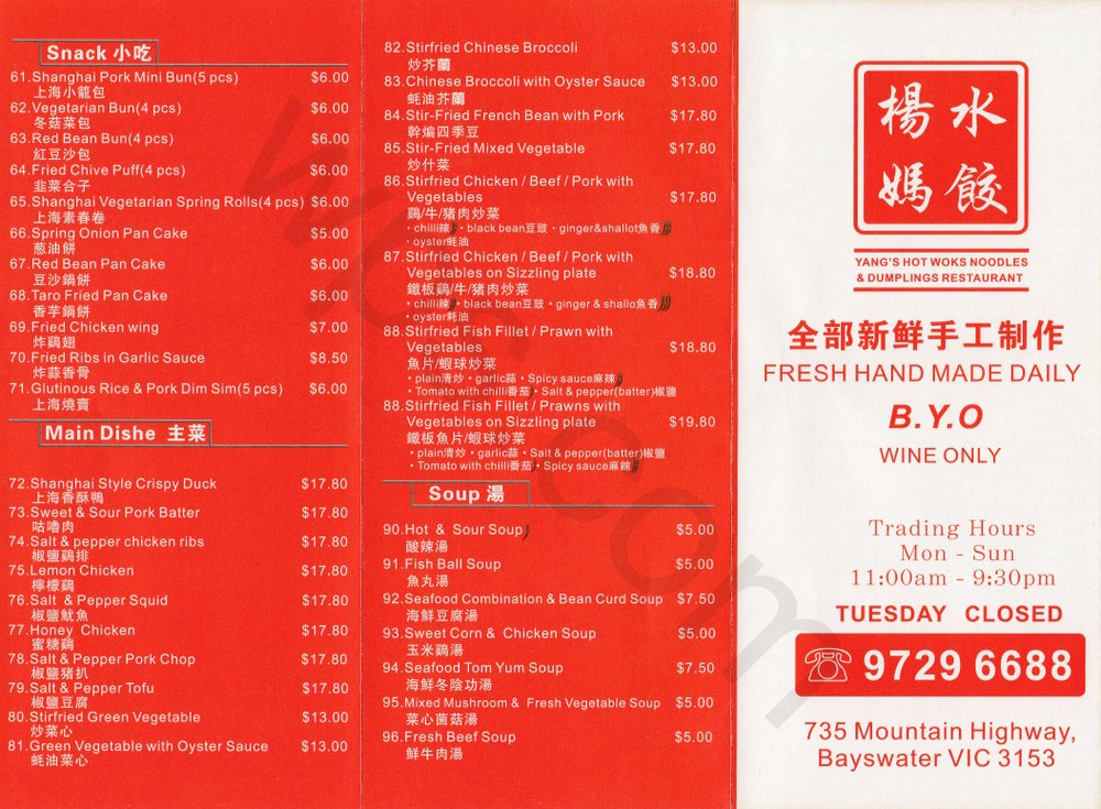 YANG’S HOT WORKS NOODLES & DUMPLINGS Updated October 2024 735