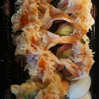 JJ Sushi - L top: Upside Down Shrimp, L bottom: Goofy, R top: Mickey Mouse, R bottom: IKA (squid nigiri) - Sushi Bars Near Me - Sparks, Nevada