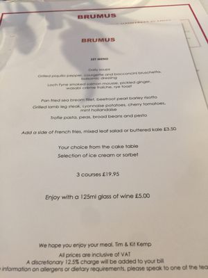 Menu photo 1 Brumus London, XGL Menu photo 1 Brumus London, XGL