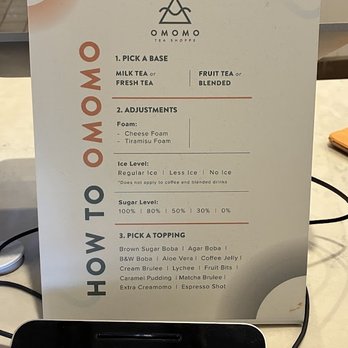 OMOMO Tea Shoppe - menu - Coffee & Tea Near Me - Irvine, California