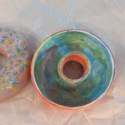 Vincent Van-Go Pottery Painting & Gifts - Donut dish after the kiln firing