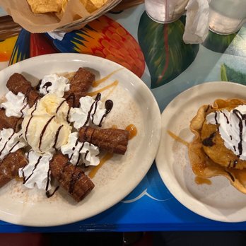 Margaritas Kearney - Churros with vanilla ice cream and fried ice cream. - Mexican Near Me - Kearney, Nebraska Margaritas Kearney - Churros with vanilla ice cream and fried ice cream. - Mexican Near Me - Kearney, Nebraska