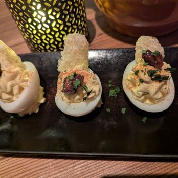 Amada - Deviled eggs with bacon and chicharrón - Tapas Bars Near Me - Atlantic City, New Jersey