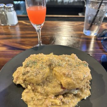 Novellus - Smothered Biscuit and Gravy.  CREOLE style - New American Near Me - Saint Charles, Missouri