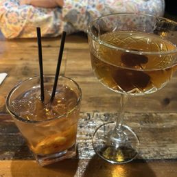 Old fashioned and black manhattan