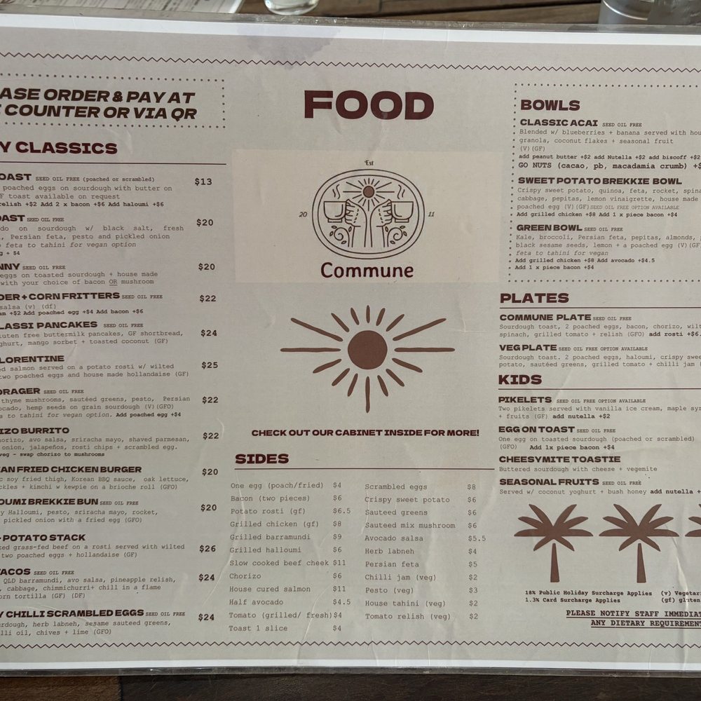Commune Espresso - Food menu - Restaurants Near Me - Burleigh Heads, QLD Commune Espresso - Food menu - Restaurants Near Me - Burleigh Heads, QLD