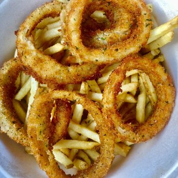 Burger Lounge - half fries and onion rings - Burgers Near Me - Los Angeles, California Burger Lounge - half fries and onion rings - Burgers Near Me - Los Angeles, California