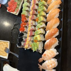 Kings Sushi - Christmas roll Orchard roll Shrimp sushi Salmon sushi
