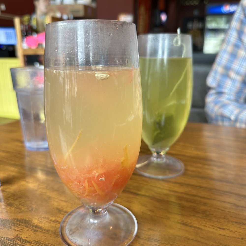 Bao Bao House - Fresh Fruit Tea (grapefruit) and Japanese Green Tea - Chinese Near Me - Eugene, Oregon Bao Bao House - Fresh Fruit Tea (grapefruit) and Japanese Green Tea - Chinese Near Me - Eugene, Oregon