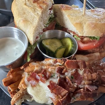 Fernbank Public House - Chicken sandwich with loaded fries - Bars Near Me - Charleston, West Virginia Fernbank Public House - Chicken sandwich with loaded fries - Bars Near Me - Charleston, West Virginia