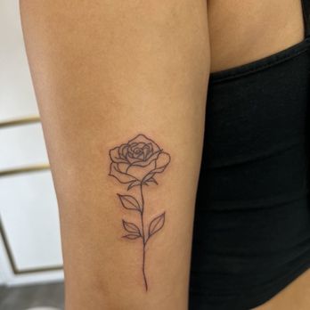 Ink Therapy Studio - Rose tattoo on back of upper arm - Tattoo Near Me Ink Therapy Studio - Rose tattoo on back of upper arm - Tattoo Near Me