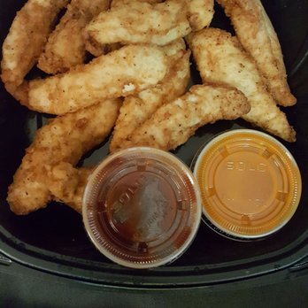 Slim Chickens - 10 piece tenders with bbq and buffalo sauce - Southern Near Me - Irving, Texas