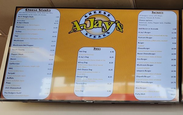 Menu photo 5 A-Jay's Cheese Steaks - Gilroy Gilroy, CA Menu photo 5 A-Jay's Cheese Steaks - Gilroy Gilroy, CA