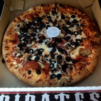 Pizza Pirates - Mushroom & Black Olive medium two-topping - Pizza Near Me - Ontario, California
