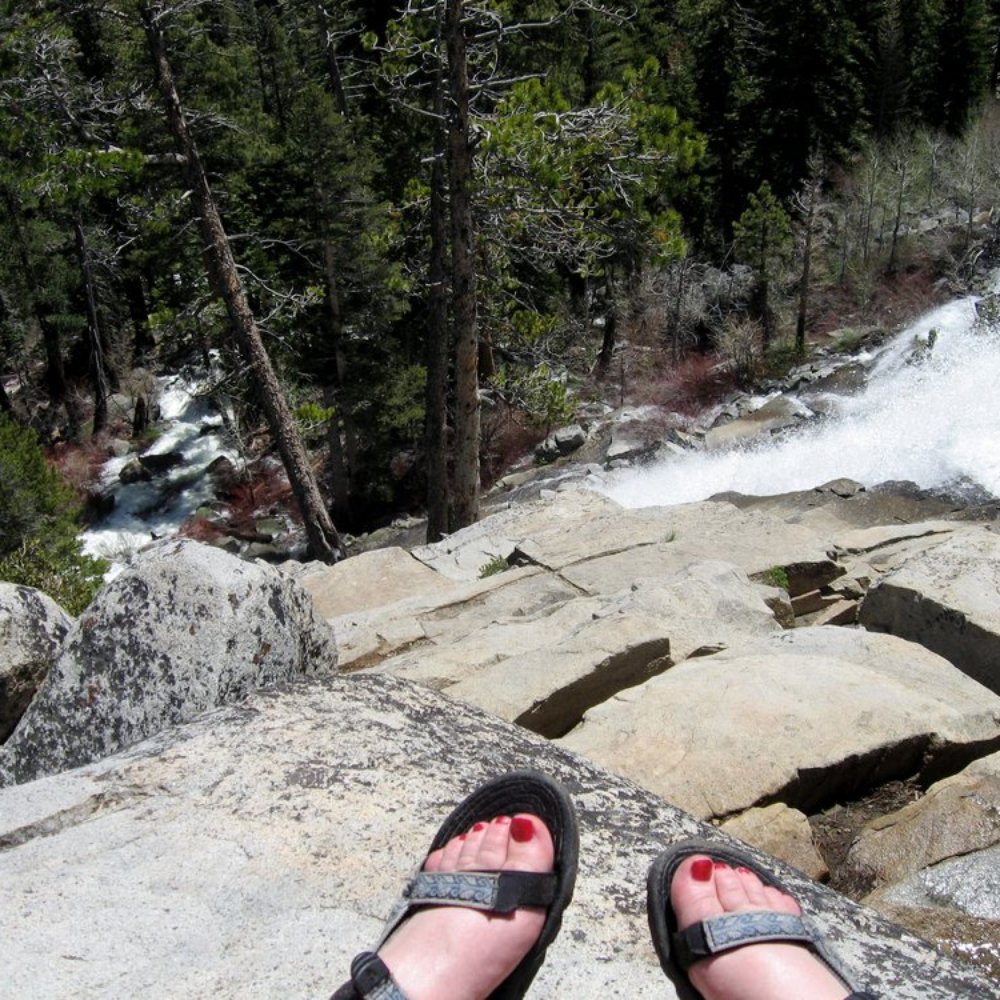 Taking a rest at the top of Cascade Falls. Taking a rest at the top of Cascade Falls.