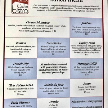 13 Brix Cider Bistro - The lunch menu - Modern European Near Me - Palisade, Colorado