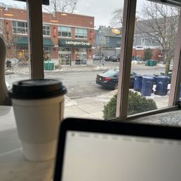 Vanilla oat milk latte with a view