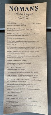 Menu photo 7 Nomans Oak Bluffs, MA