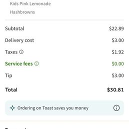 Receipt of a meal not edible Receipt of a meal not edible