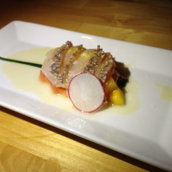 Komé - Kome viche - the freshest, non fishy tasting ceviche you can get in ATX. With madai, salmon, and mango.  Shareable for 2. - Japanese Near Me - Austin, Texas