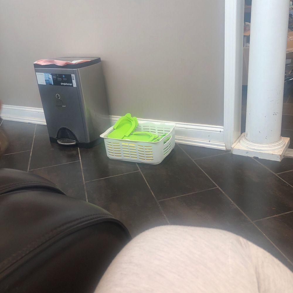 They reuse the sandals that go on everyone's feet!
