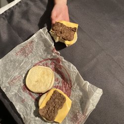 Wendy's - 1 burger, cut in half, charged for 2 burgers
