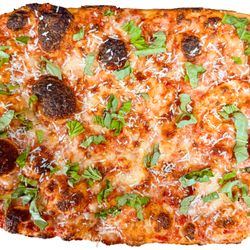 Good Day Pizza - Tomato sauce, Romano, mozzarella and fontina cheese.