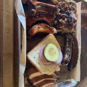 Colt Grill BBQ & Spirits - Meat sampler platter. Great for the price. - Breakfast & Brunch Near Me - Foley, Alabama Colt Grill BBQ & Spirits - Meat sampler platter. Great for the price. - Breakfast & Brunch Near Me - Foley, Alabama