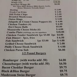 DW3's Saloon - Menu