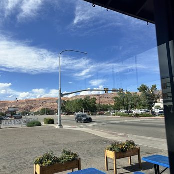 Canyon Pizza - View from inside - Pizza Near Me - Moab, Utah