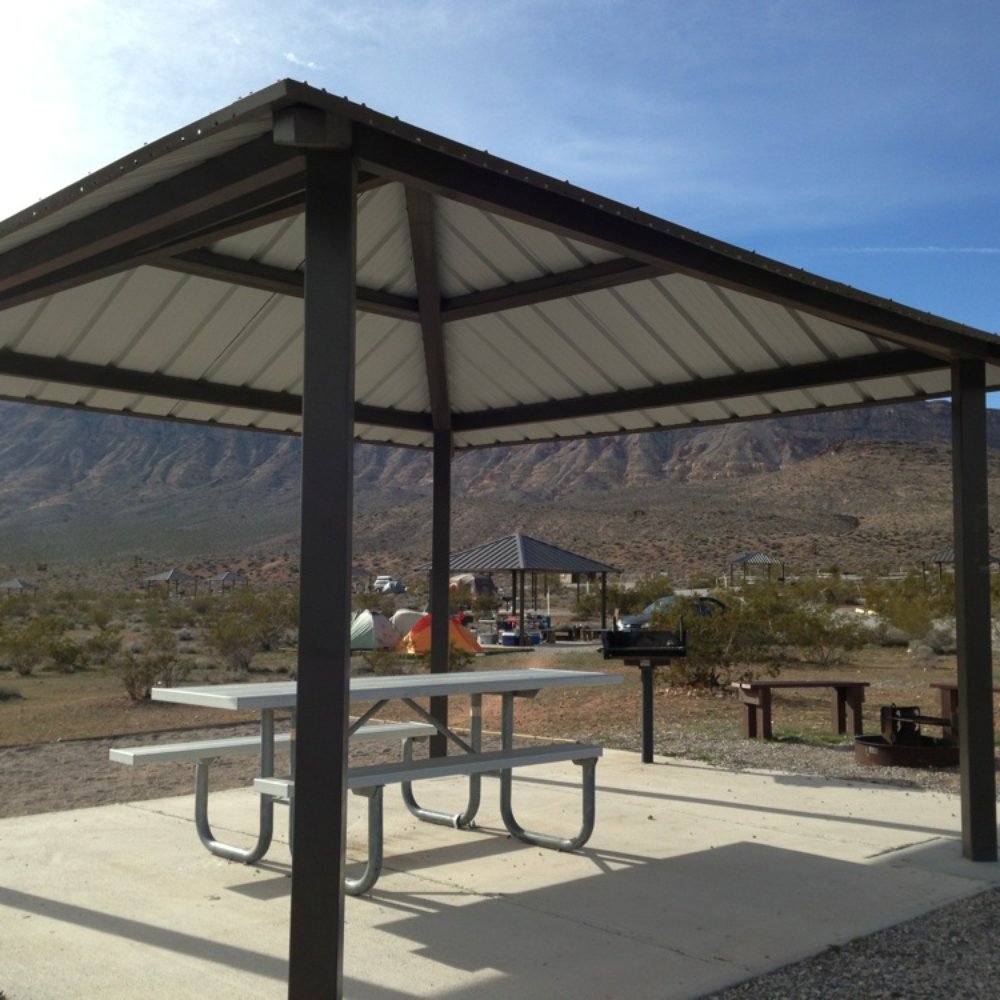 Covered picnic benches