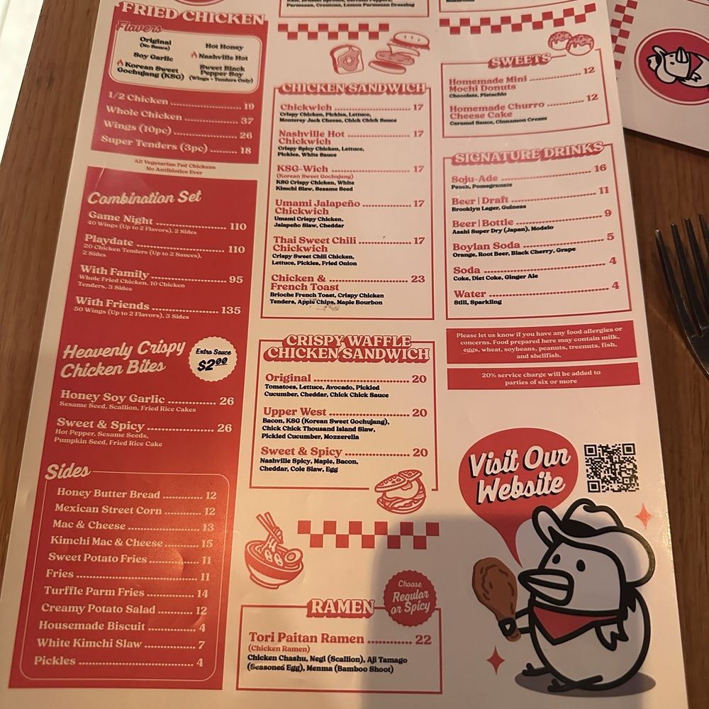 Chick Chick - Menu - Chicken Shop Near Me - New York, New York Chick Chick - Menu - Chicken Shop Near Me - New York, New York