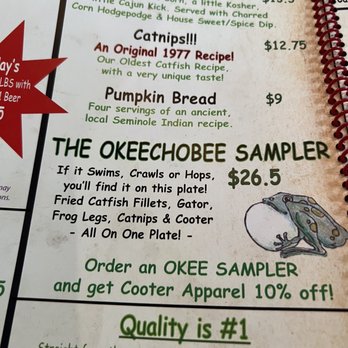 Lightsey's Restaurant - Menu - Seafood Near Me - Okeechobee, Florida