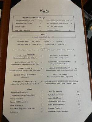 Menu photo 2 Luci’s Steakhouse Alpharetta, GA