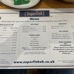 Superfish - Menu as of 6/26/25